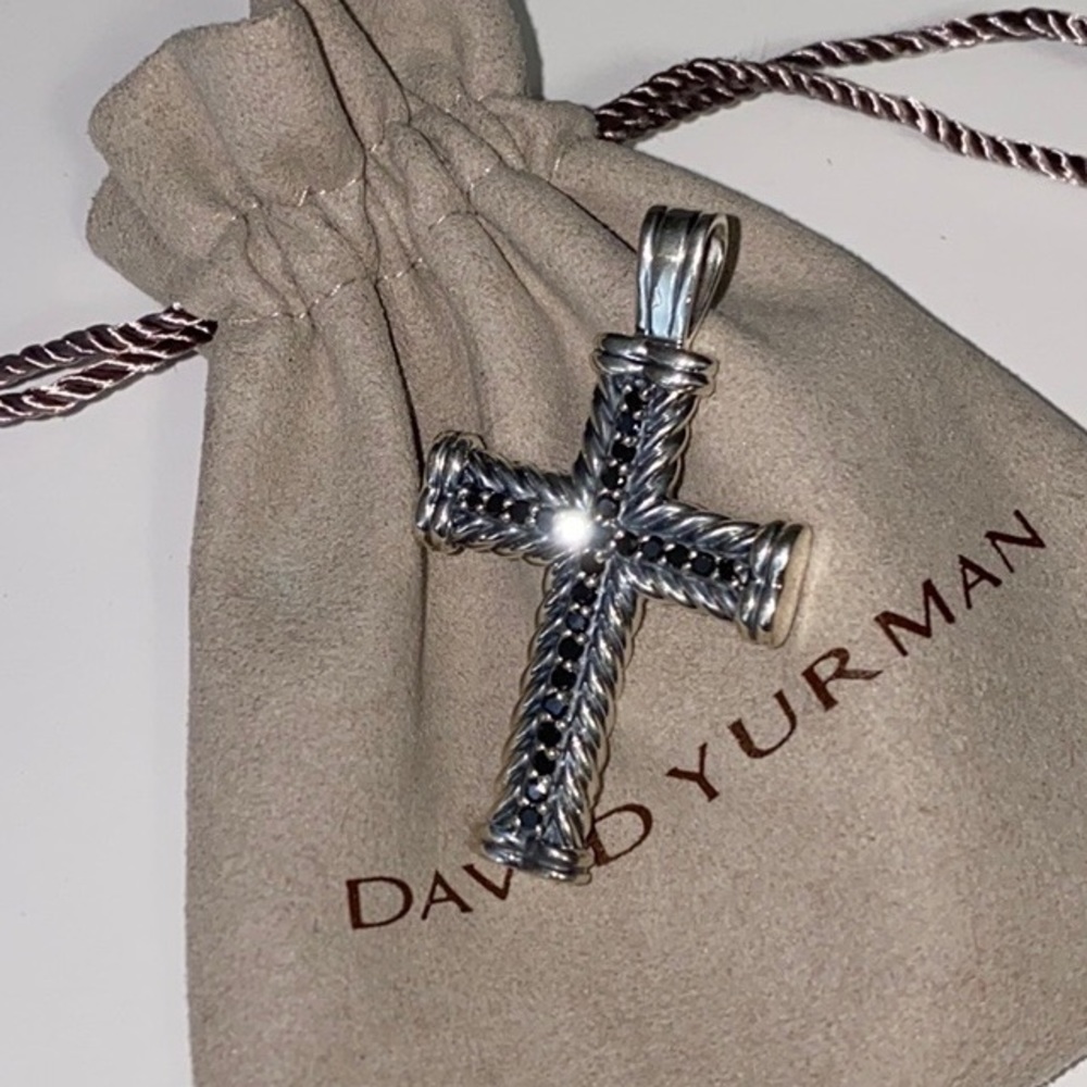 David Yurman Chevron Cross w/Black Diamonds